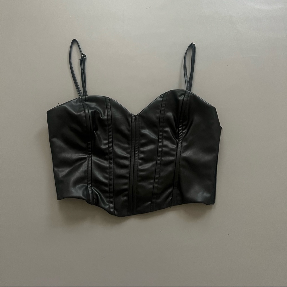 ZARA Leather Crop Top